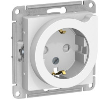 ATLASDESIGN РОЗЕТКА с заземлением со шторками с выталк., 16А, механизм, БЕЛЫЙ