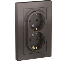 ATN000624 ATLASDESIGN РОЗЕТКА двойная с заземлением, 16А, в сборе, МОККО