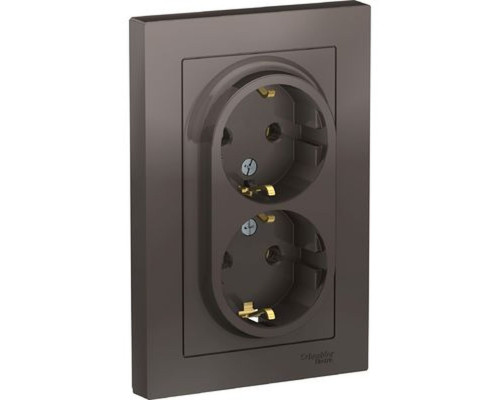 ATN000624 ATLASDESIGN РОЗЕТКА двойная с заземлением, 16А, в сборе, МОККО