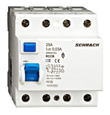 AR 10кА 4P 25A/ 30mA УЗО тип AC