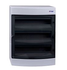 Щиток навесной IP40 3ряд 54модулей, белый пластик, прозрачная дверь, N и PE (396х526х112)                                                                                                                                                                      