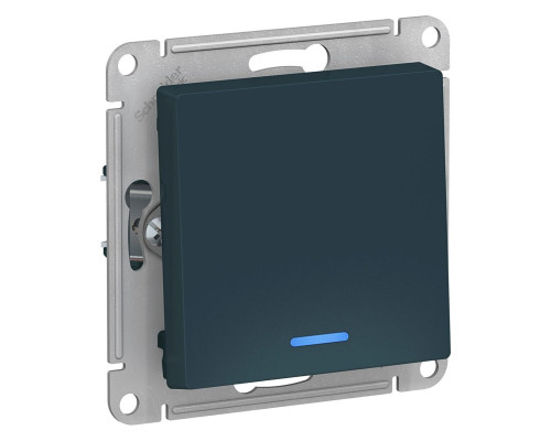 Выключатель 1-клавишный с подсветкой Schneider Electric AtlasDesign ATN000813 Изумруд - ATN000813 Выключатель 1-клавишный с подсветкой Schneider Electric AtlasDesign ATN000813 Изумруд - ATN000813