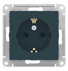 Розетка с заземлением со шторками Schneider Electric AtlasDesign ATN000845 Изумруд - ATN000845