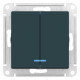 Выключатель 2-клавишный с подсветкой Schneider Electric AtlasDesign ATN000853 Изумруд - ATN000853