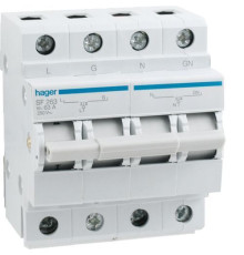 Переключатель I-0-II,63/1+N, 4-модуля Hager