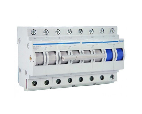 Переключатель I-0-II,63/3+N, 8-модулей Hager