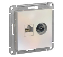 ATLASDESIGN РОЗЕТКА двойная ТВ + компьютерная RJ45, кат. 5Е, ЖЕМЧУГ