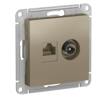 ATLASDESIGN РОЗЕТКА двойная ТВ + компьютерная RJ45, кат. 5Е, ШАМПАНЬ