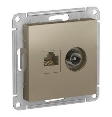 ATLASDESIGN РОЗЕТКА двойная ТВ + компьютерная RJ45, кат. 5Е, ШАМПАНЬ