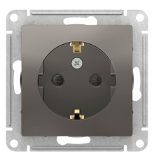 Розетка с заземлением со шторками Schneider Electric AtlasDesign ATN000945 Сталь - ATN000945