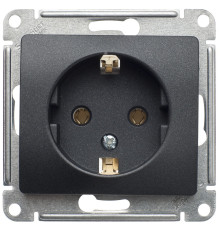 Розетка с заземлением без шторок Schneider Electric Glossa GSL000743 Антрацит - GSL000743