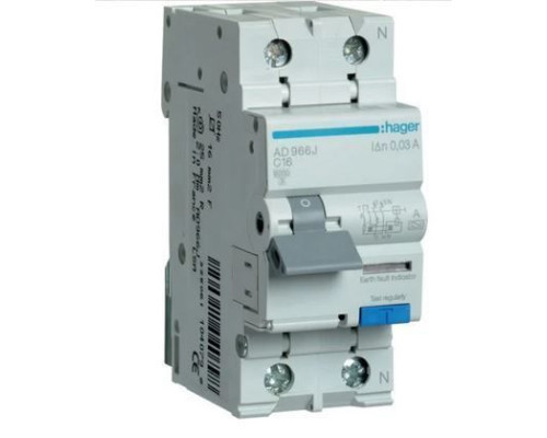 16/1N/С/001 тип A (6kA) Hager 16/1N/С/001 тип A (6kA) Hager