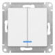 Выключатель 2-клавишный с подсветкой Schneider Electric AtlasDesign ATN000153 Белый - ATN000153
