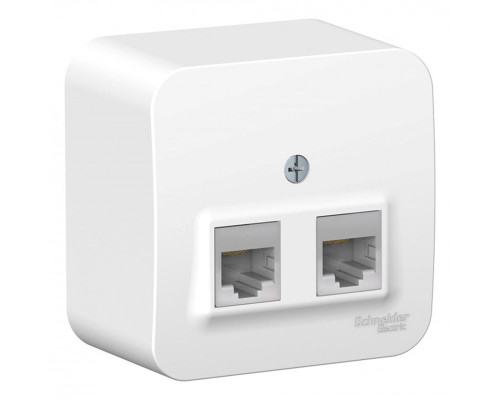 BLNIA045451 BLANCA О/У РОЗЕТКА двойная компьютерная RJ45, кат.5E, ИЗОЛ.ПЛ.,БЕЛЫЙ - BLNIA045451