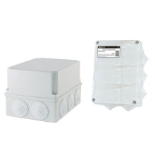 190х140х120мм ОП, крышка, IP55, 10 гермовводов, инд. штрихкод, распаячная коробка TDM