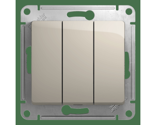 Выключатель  3-клавишный Schneider Electric Glossa GSL000931 Молочный - GSL000931