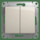 Выключатель  2-клавишный Schneider Electric Glossa GSL000951 Молочный - GSL000951