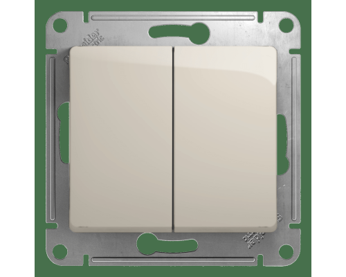Выключатель  2-клавишный Schneider Electric Glossa GSL000951 Молочный - GSL000951