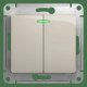 Выключатель 2-клавишный, с подсветкой Schneider Electric Glossa GSL000953 Молочный - GSL000953