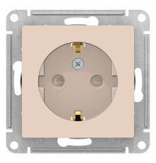 Розетка с заземлением со шторками Schneider Electric AtlasDesign ATN000245 Бежевый - ATN000245