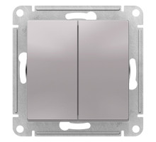 Выключатель 2-клавишный Schneider Electric AtlasDesign ATN000351 Алюминий - ATN000351