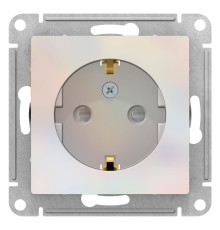 Розетка с заземлением со шторками Schneider Electric AtlasDesign ATN000445 Жемчуг - ATN000445
