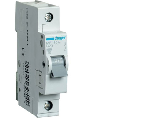 Автоматический выключатель 20/1/B (6kA) // Hager