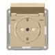 Розетка с заземлением со шторками с крышкой Schneider Electric Wessen59 RS16-152B-2-86 Слоновая  кос