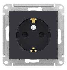 Розетка с заземлением со шторками Schneider Electric AtlasDesign ATN001045 Карбон - ATN001045
