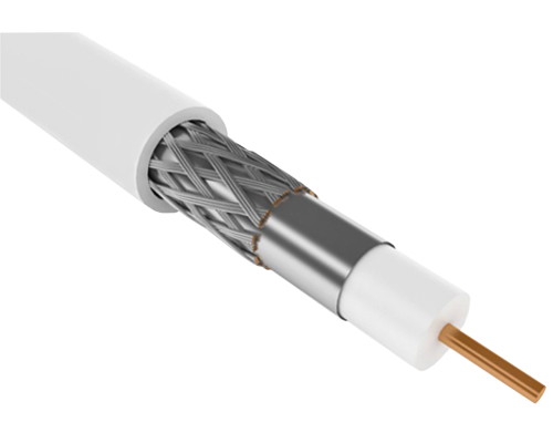 RG6 CCS 75Ом FPE PVC белый (100м) GENERICA Кабель коаксиальный
