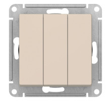 ATN000231   ATLASDESIGN 3-клавишный ВЫКЛЮЧАТЕЛЬ, сх.1+1+1, 10АХ, механизм, БЕЖЕВЫЙ - ATN000231