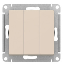 ATN000231   ATLASDESIGN 3-клавишный ВЫКЛЮЧАТЕЛЬ, сх.1+1+1, 10АХ, механизм, БЕЖЕВЫЙ - ATN000231