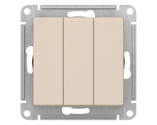 ATN000231   ATLASDESIGN 3-клавишный ВЫКЛЮЧАТЕЛЬ, сх.1+1+1, 10АХ, механизм, БЕЖЕВЫЙ - ATN000231