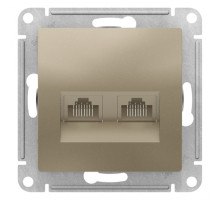 ATN000585 ATLASDESIGN РОЗЕТКА двойная компьютерная RJ45+RJ45, кат.5E, механизм, ШАМПАНЬ - ATN000585