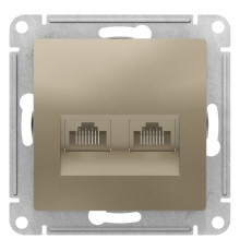 ATN000585 ATLASDESIGN РОЗЕТКА двойная компьютерная RJ45+RJ45, кат.5E, механизм, ШАМПАНЬ - ATN000585