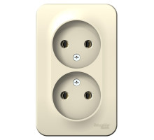 BLNRA000212 BLANCA О/У РОЗЕТКА двойная без зазем. без штор. ИЗОЛ.ПЛ., 16А, 250В, МОЛОЧНЫЙ - BLNRA000