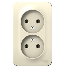 BLNRA000212 BLANCA О/У РОЗЕТКА двойная без зазем. без штор. ИЗОЛ.ПЛ., 16А, 250В, МОЛОЧНЫЙ - BLNRA000