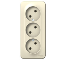 BLNRA000312 BLANCA О/У РОЗЕТКА 3-ая без заземления без штор. ИЗОЛ.ПЛ., 16А, 250В, МОЛОЧНЫЙ - BLNRA00