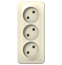 BLNRA000312 BLANCA О/У РОЗЕТКА 3-ая без заземления без штор. ИЗОЛ.ПЛ., 16А, 250В, МОЛОЧНЫЙ - BLNRA00