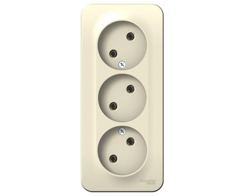 BLNRA000312 BLANCA О/У РОЗЕТКА 3-ая без заземления без штор. ИЗОЛ.ПЛ., 16А, 250В, МОЛОЧНЫЙ - BLNRA00