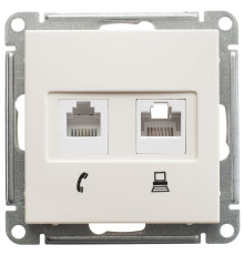Розетка телефонная+компьютерная Schneider Electric Wessen59 RSI-251TK5E-2-86 Слоновая  кость - RSI-2