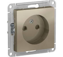 ATN000549 ATLASDESIGN РОЗЕТКА без заземления со шторками, 16А, механизм, ШАМПАНЬ