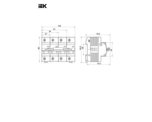 ВА47-100 3Р  63А 10кА х-ка С ИЭК автоматический вык