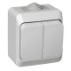Выключатель, открытая установка 2-клавишный Schneider Electric Этюд BA10-042C Серый - BA10-042C